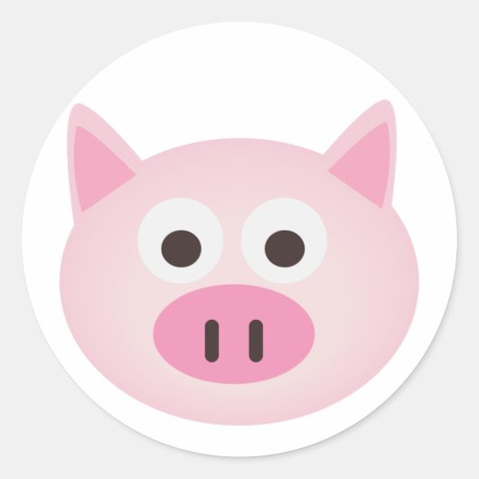 Pig Ronde Sticker (Voorkant)