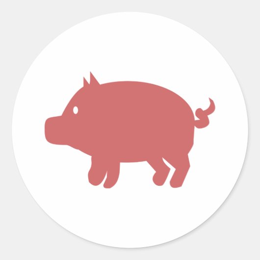 Pig Ronde Sticker (Voorkant)