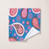 Pig Rose Blue Paisley Serviettes de bain (Gant de toilette)