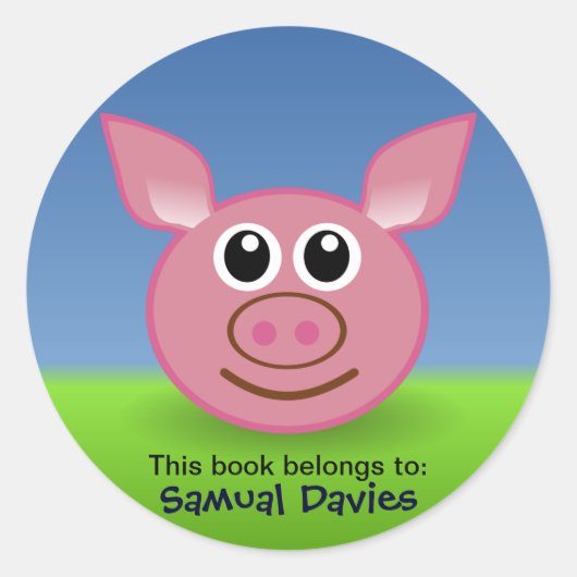 Pig rose Nom personnalisé Étiquettes (Devant)