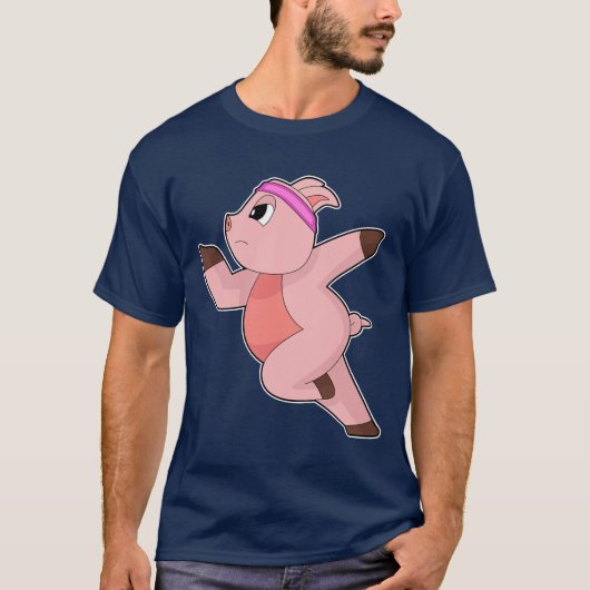 Pig Runner Running Sports T-shirt (Voorkant)