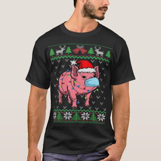 Pig Santa Ugly Kerstmis T-shirt (Voorkant)