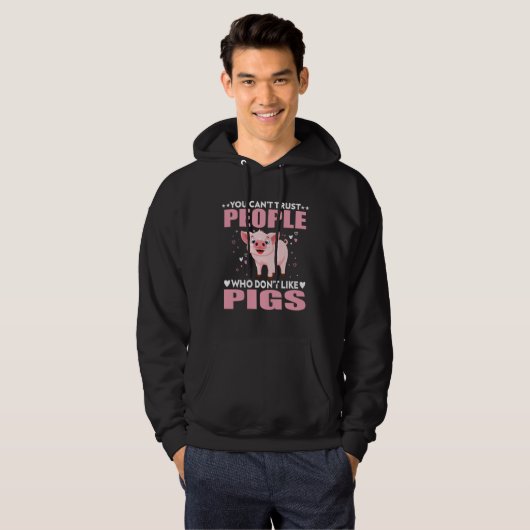 Pig Saying Hog Lover Pig Lovers Farmer Funny Hoodie (Voorkant volledig)