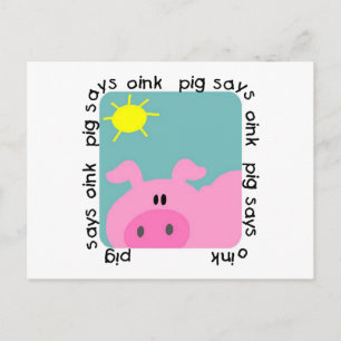 Pig Says Oink T-shirts en Gifts Briefkaart