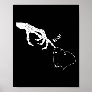 Pig Scary Skeleton Hand Boop Funny Spooky Hallowee Poster