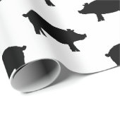 Pig Silhouette CUSTOM ACHTERGROND COLOR Cadeaupapier (Rol Hoek)