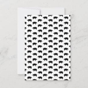  Pig Silhouette CUSTOM ACHTERGROND COLOR RSVP Kaartje