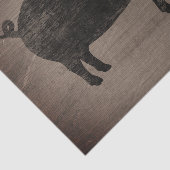 Pig Silhouette Rustic Style Weathered Wood Land Tissuepapier (Detail)