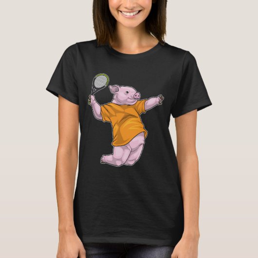 Pig Tennis racket T-shirt (Voorkant)