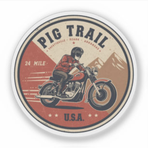 Pig Trail Scenic Byway Arkansas motorfiets geschen Sticker