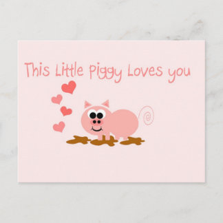 Pig Valentine's Day Postcard Feestdagenkaart