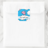 Pig volant danse sur nuages autocollant personnali (Sac)