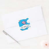 Pig volant danse sur nuages autocollant personnali (Enveloppe)