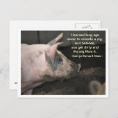Pig Wisdom - worstelaar Briefkaart (Voorkant / Achterkant)