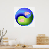Pig Yin Yang Poster (Keuken)