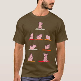Pig Yoga Poses Funny Streching Pigs Meditation 495 T-shirt