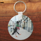 Pigeon About Town Funny Keychain (Achterkant)