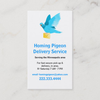 Pigeon avec Carte de visite