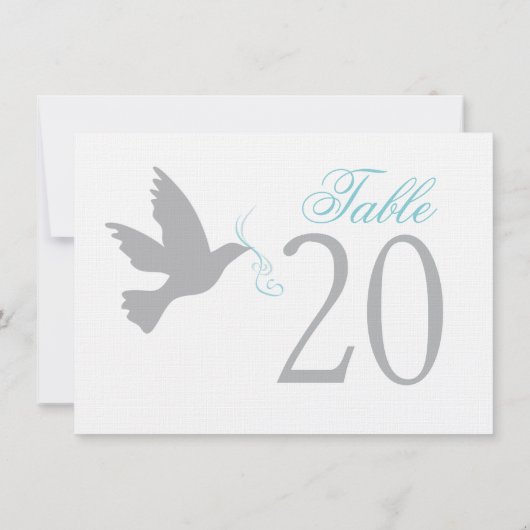 Pigeon gris avec des numéros de table de mariage b (Dos)
