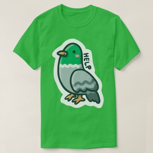 Pigeon Help T-shirt (Design voorkant)