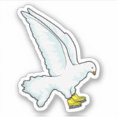 Pigeon Ice skating Ice schaatsen Sticker (Voorkant)
