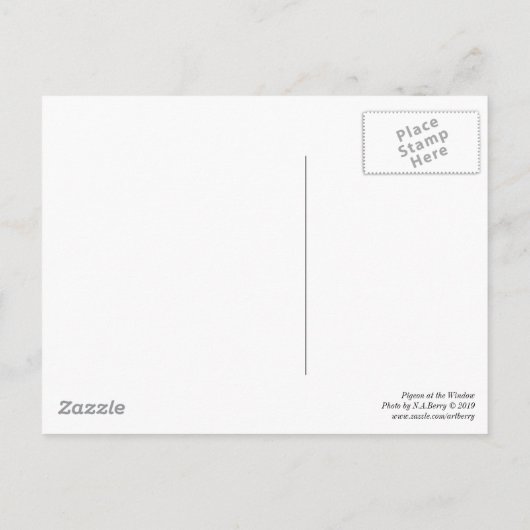 Pigeon in the Window v2 Briefkaart (Achterkant)