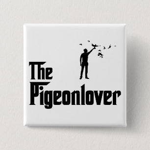 Pigeon Lover Vierkante Button 5,1 Cm