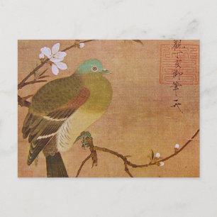 Pigeon on a Peach Branch Briefkaart