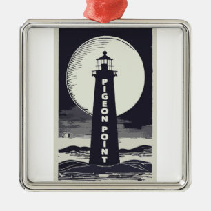 Pigeon Point Lighthouse California Moon Metalen Ornament