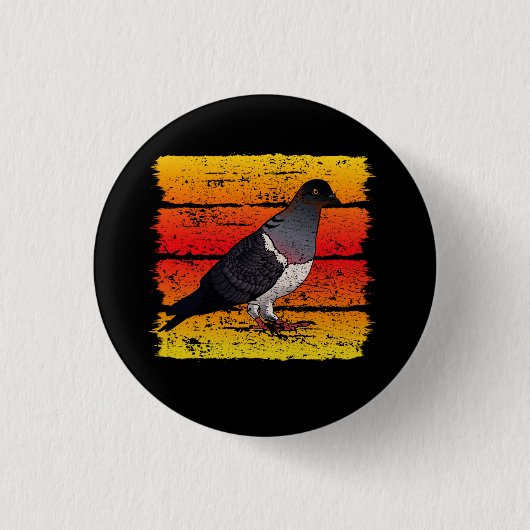 Pigeon Retro  Ronde Button 3,2 Cm (Voorkant)