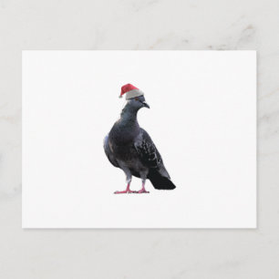 Pigeon Santa Hat Feestdagenkaart