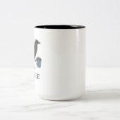 pigeon Simple moderne Cool Nom et photo Mug (Centre)