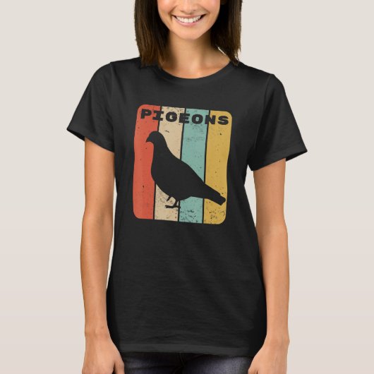 Pigeon  Sunset Retro Style Cute Pet 2 T-shirt (Voorkant)