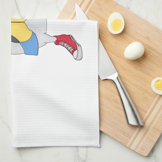 Pigeon with Shoes Theedoek (Quarter Fold)