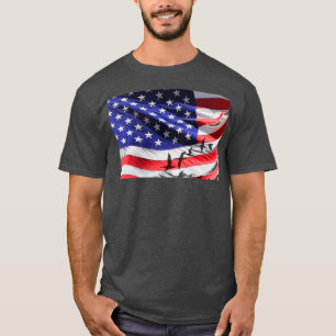 PigeonBird op de Amerikaanse vlag T-shirt