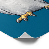 Pigeons gris blanc - Affiche turquoise (Coin)