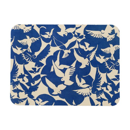 Pigeons in het witte en blauwe Rijksmuseum Amsterd Magneet (Horizontaal)