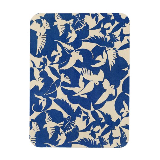 Pigeons in het witte en blauwe Rijksmuseum Amsterd Magneet (Verticaal)