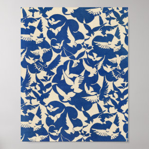 Pigeons in white and blue Rijksmuseum Amsterdam Poster