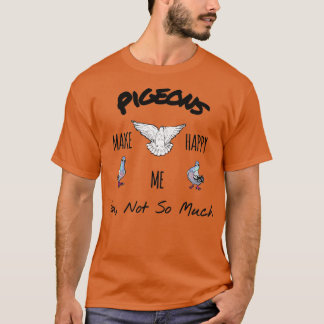 Pigeons maken je gelukkig met hodiemask t-shirt