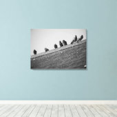 Pigeons op een dak canvas afdruk (Insitu (Houten vloer))