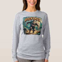 Pigfoot Illustration – Pig Bigfoot Funny Scary T-shirt