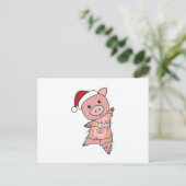 Piggen met kerstwintersneeuw briefkaart (Staand voorkant)