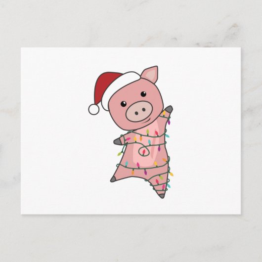 Piggen met kerstwintersneeuw briefkaart (Voorkant)