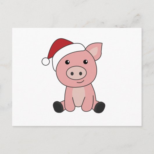 Piggen met kerstwintersneeuw briefkaart (Voorkant)