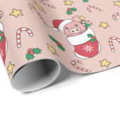 Piggen met kerstwintersneeuw cadeaupapier (Rol Hoek)