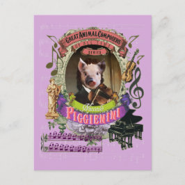 Piggienini Funny Pig Animal Composer Paganini Briefkaart