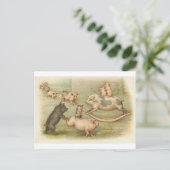 Piggies en jeu Carte postale Vintage (Debout devant)