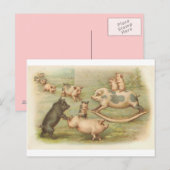 Piggies en jeu Carte postale Vintage (Devant / Derrière)