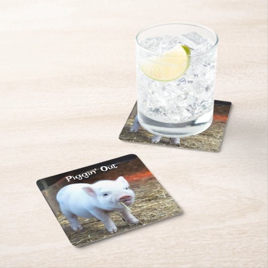 Piggin' Out Boerderij Life Vierkante Kartonnen Onderzetter (Insitu)